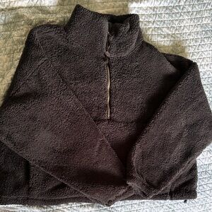 Cropped Plush Half-Zip